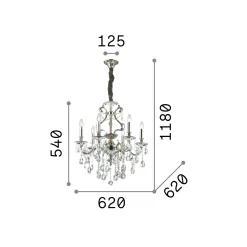 Ideal-Lux - Lampada a sospensione GIOCONDA SP6 , 62 x 62 x h79 cm,<Dmora Best