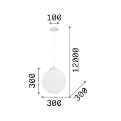 Ideal-Lux - Lampada a sospensione BOA SP1 , 30 x 30 x h55 cm,<Dmora Outlet