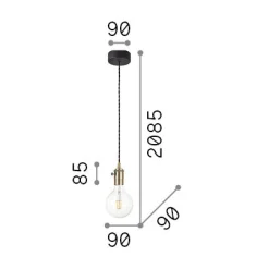 Ideal-Lux - Lampada a sospensione DOC SP1 BRUNITO, 9 x 9 x h34 cm,<Dmora Best Sale