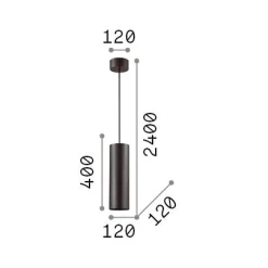 Ideal-Lux - Lampada a sospensione LOOK SP1 D12 , 12 x 12 x h65 cm,<Dmora Clearance