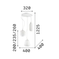 Ideal-Lux - Lampada a sospensione ORIGAMI SP3, 40 x 40 x h51 cm,<Dmora Shop