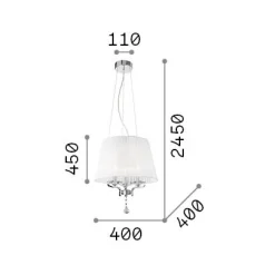 Ideal-Lux - Lampada a sospensione PEGASO SP3 , 40 x 40 x h70 cm,<Dmora Sale