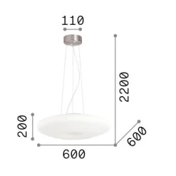 Ideal-Lux - Lampada a sospensione GLORY SP5 D60, 60 x 60 x h45 cm,<Dmora Outlet