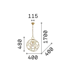 Ideal-Lux - Lampada a sospensione KONSE SP1, 40 x 40 x h73 cm,<Dmora Outlet