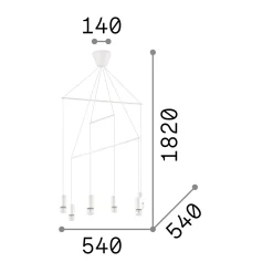Ideal-Lux - Lampada a sospensione POP SP6, 54 x 54 x h182 cm,<Dmora Cheap