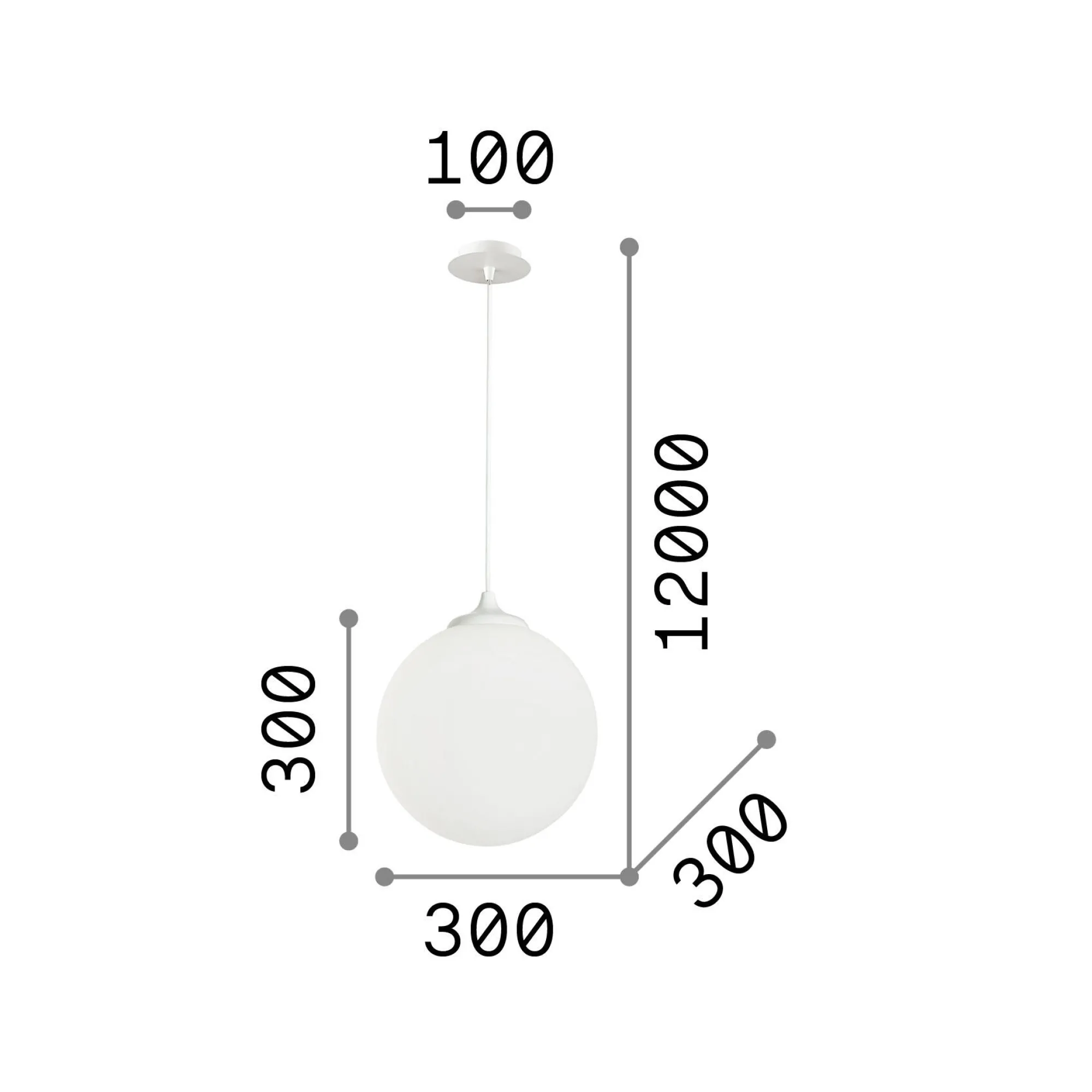 Ideal-Lux - Lampada a sospensione BOA SP1 , 30 x 30 x h55 cm,<Dmora Online