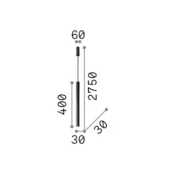 Ideal-Lux - Lampada a sospensione ULTRATHIN SP D040 ROUND ON-OFF , 6 x 6 x h77 cm,<Dmora Discount