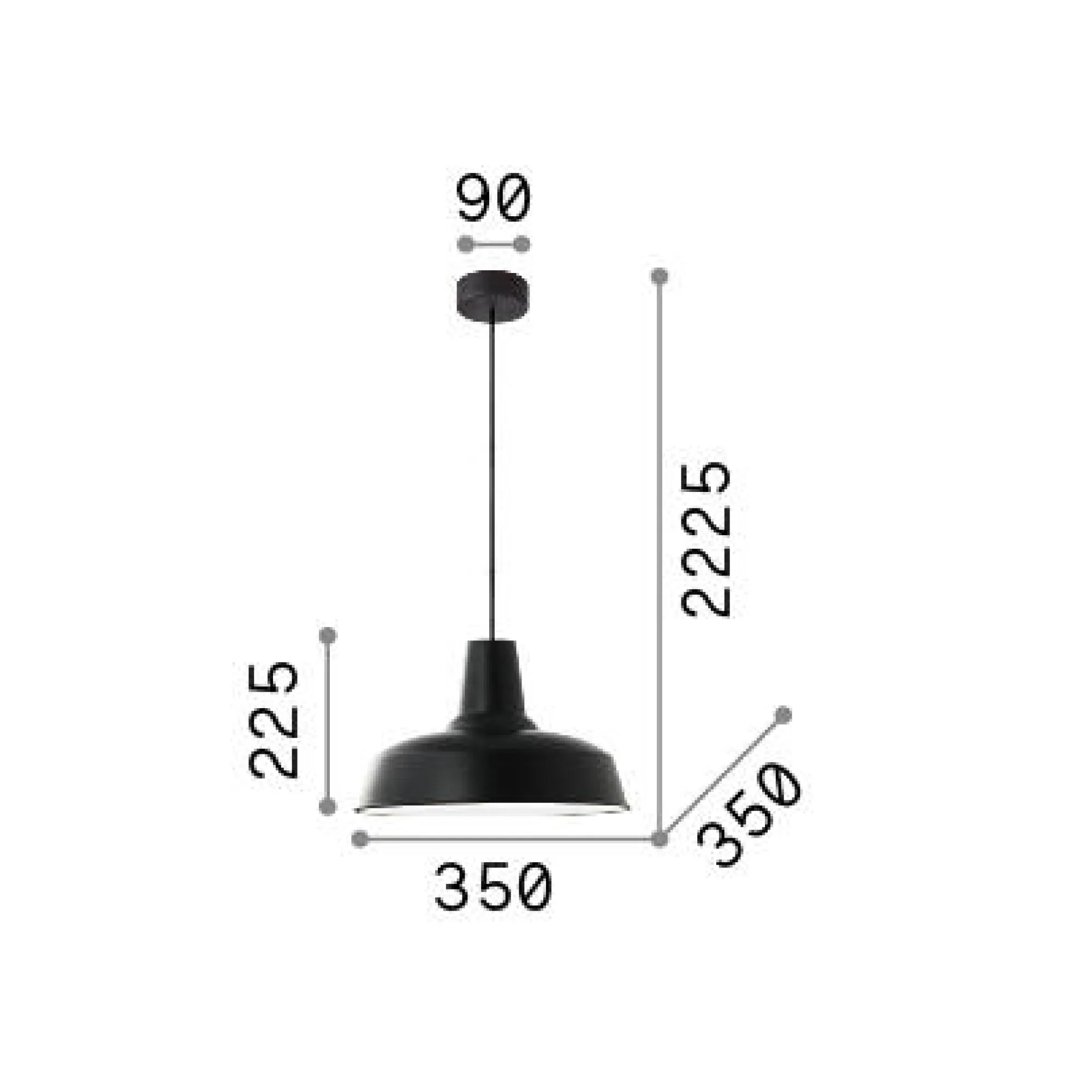 Ideal-Lux - Lampada a sospensione MOBY SP1 , 35 x 35 x h48 cm,<Dmora Fashion