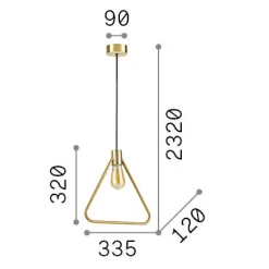 Ideal-Lux - Lampada a sospensione ABC SP1 TRIANGLE, 34 x 12 x h57 cm,<Dmora Fashion