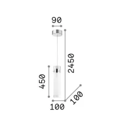 Ideal-Lux - Lampada a sospensione FLAM SP1 BIG, 10 x 10 x h70 cm,<Dmora Discount