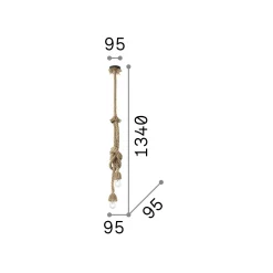 Ideal-Lux - Lampada a sospensione CANAPA SP2, 10 x 10 x h115 cm,<Dmora Best Sale