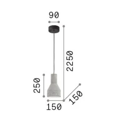 Ideal-Lux - Lampada a sospensione OIL-1 SP1, 15 x 15 x h50 cm,<Dmora Sale
