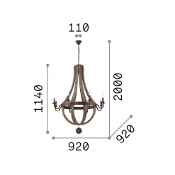 Ideal-Lux - Lampada a sospensione MILLENNIUM SP8, 92 x 92 x h139 cm,<Dmora Outlet