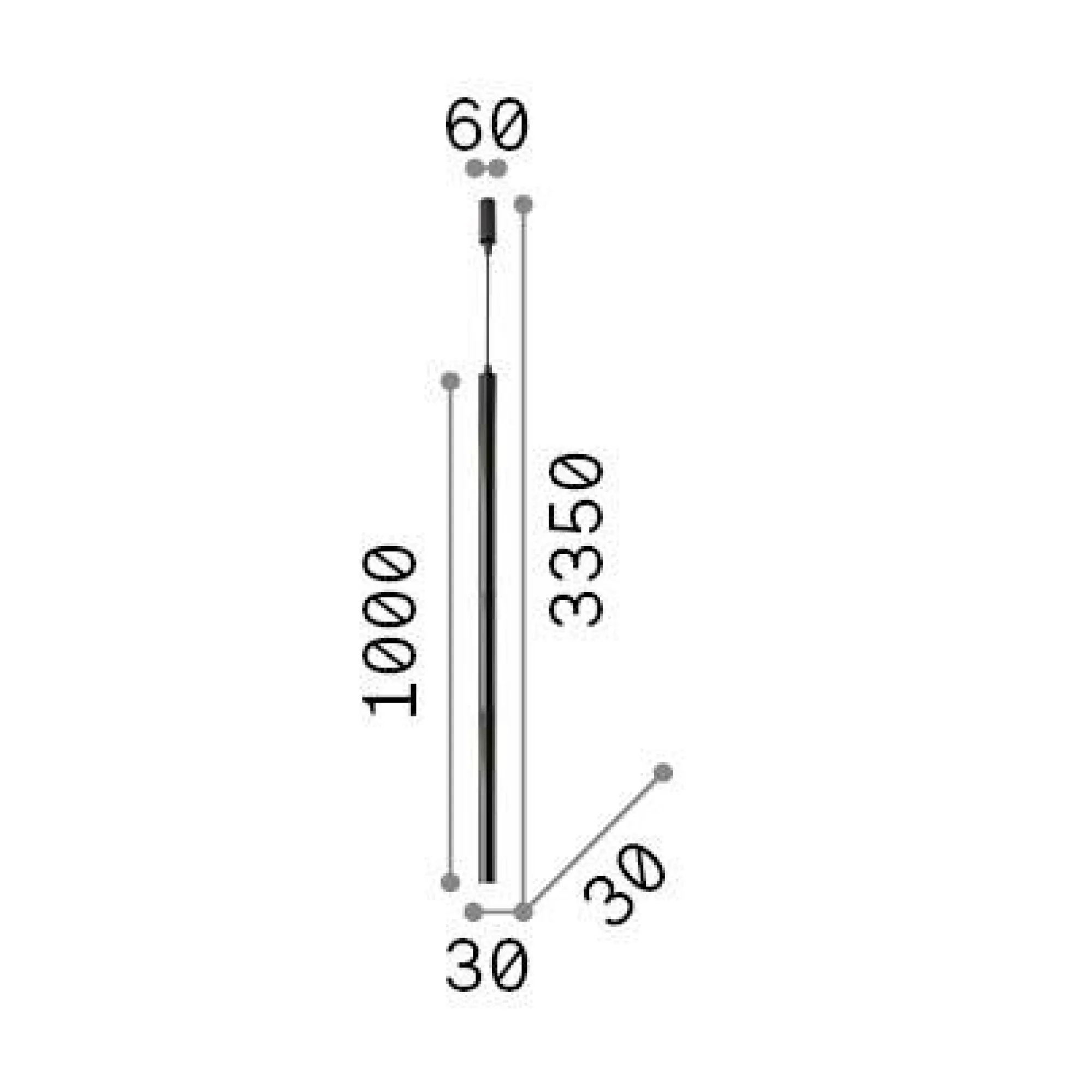 Ideal-Lux - Lampada a sospensione ULTRATHIN SP D100 ROUND ON-OFF , 6 x 6 x h137 cm,<Dmora Online