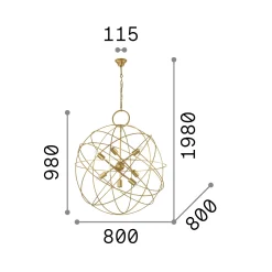 Ideal-Lux - Lampada a sospensione KONSE SP7, 80 x 80 x h123 cm,<Dmora Fashion