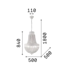 Ideal-Lux - Lampada a sospensione MONET SP6, 50 x 50 x h109 cm,<Dmora Sale