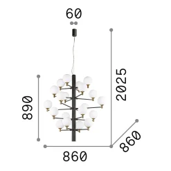 Ideal-Lux - Lampada a sospensione COPERNICO SP20 , 86 x 86 x h114 cm,<Dmora Hot