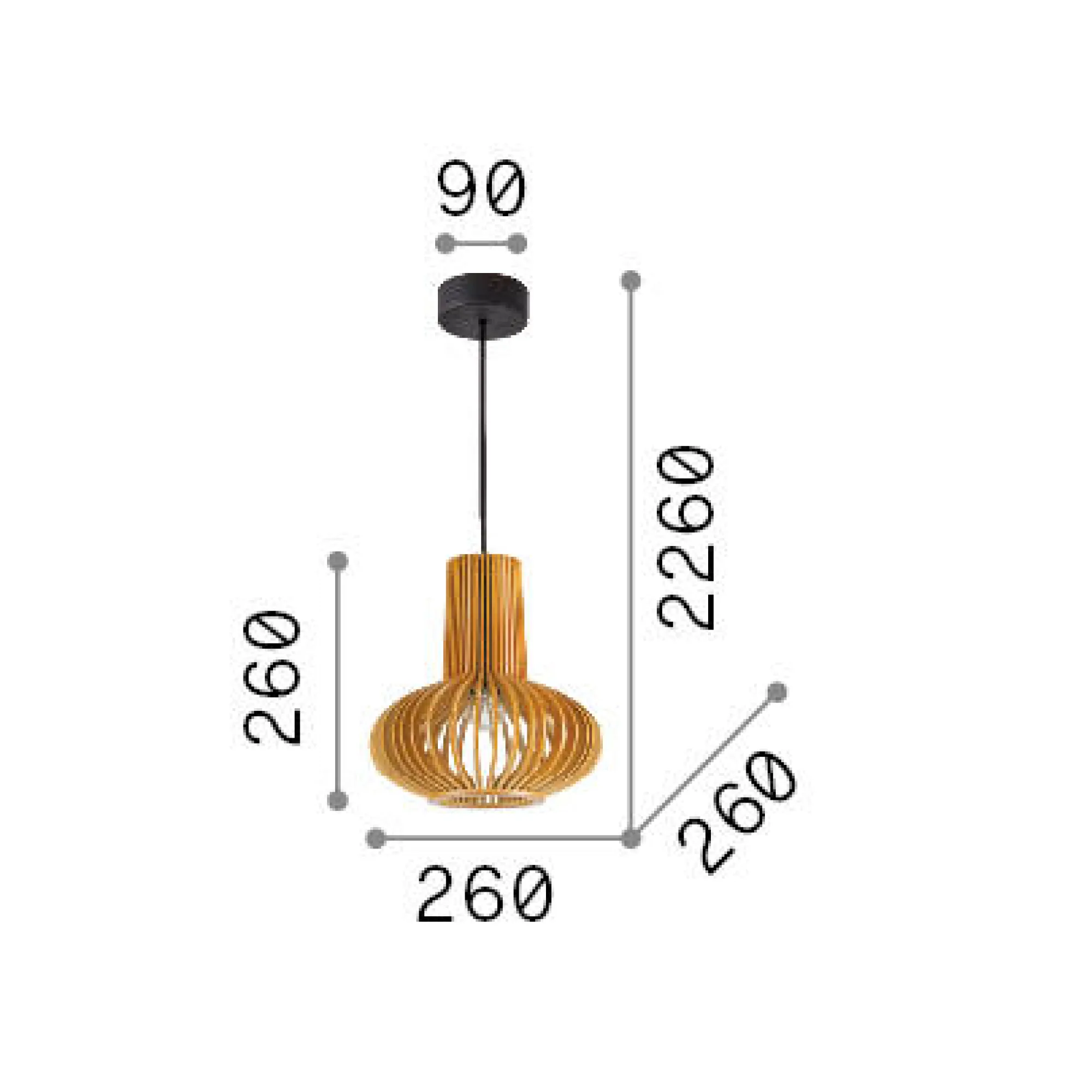 Ideal-Lux - Lampada a sospensione CITRUS-2 SP1, 26 x 26 x h51 cm,<Dmora Flash Sale