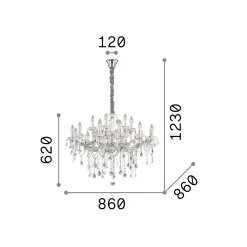 Ideal-Lux - Lampada a sospensione FLORIAN SP18 , 86 x 86 x h87 cm,<Dmora Hot