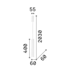 Ideal-Lux - Lampada a sospensione TUBE SP D6 , 6 x 6 x h65 cm,<Dmora Online
