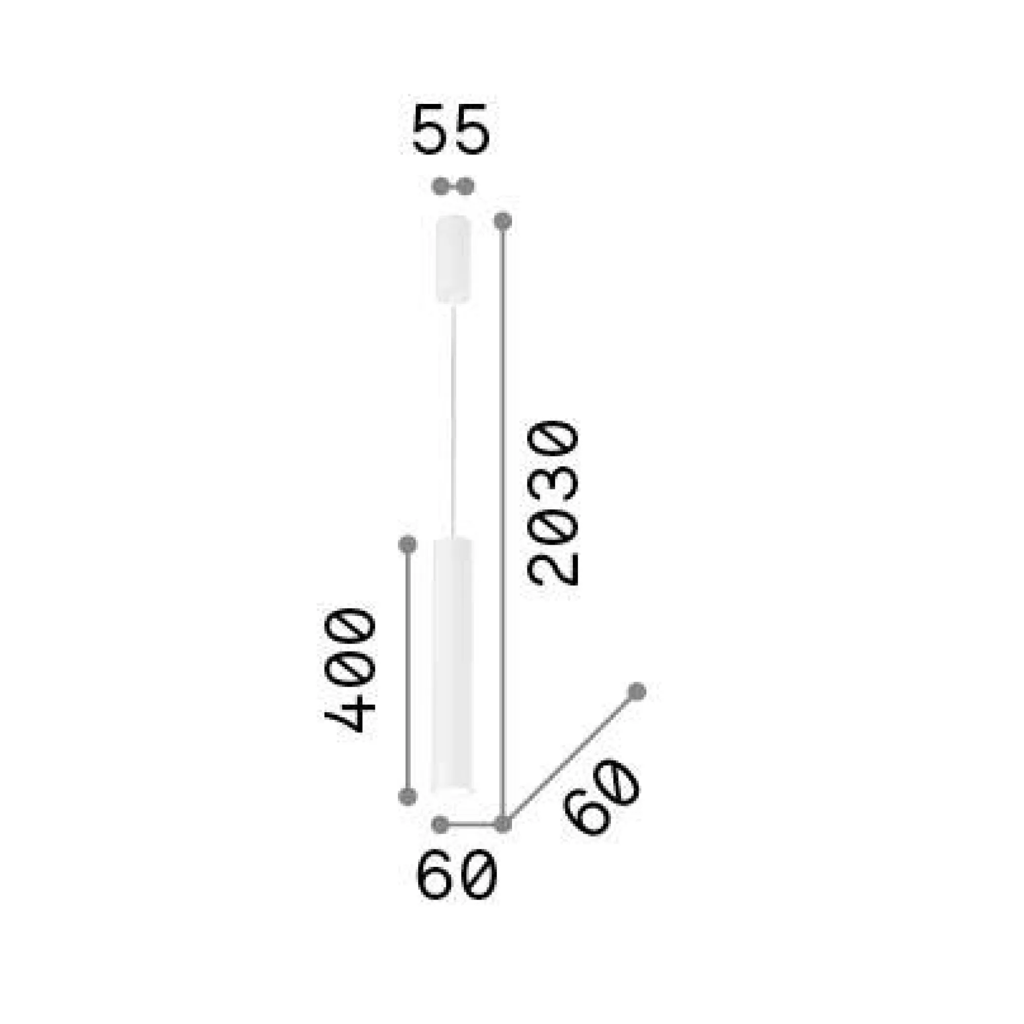 Ideal-Lux - Lampada a sospensione TUBE SP D6 , 6 x 6 x h65 cm,<Dmora Online