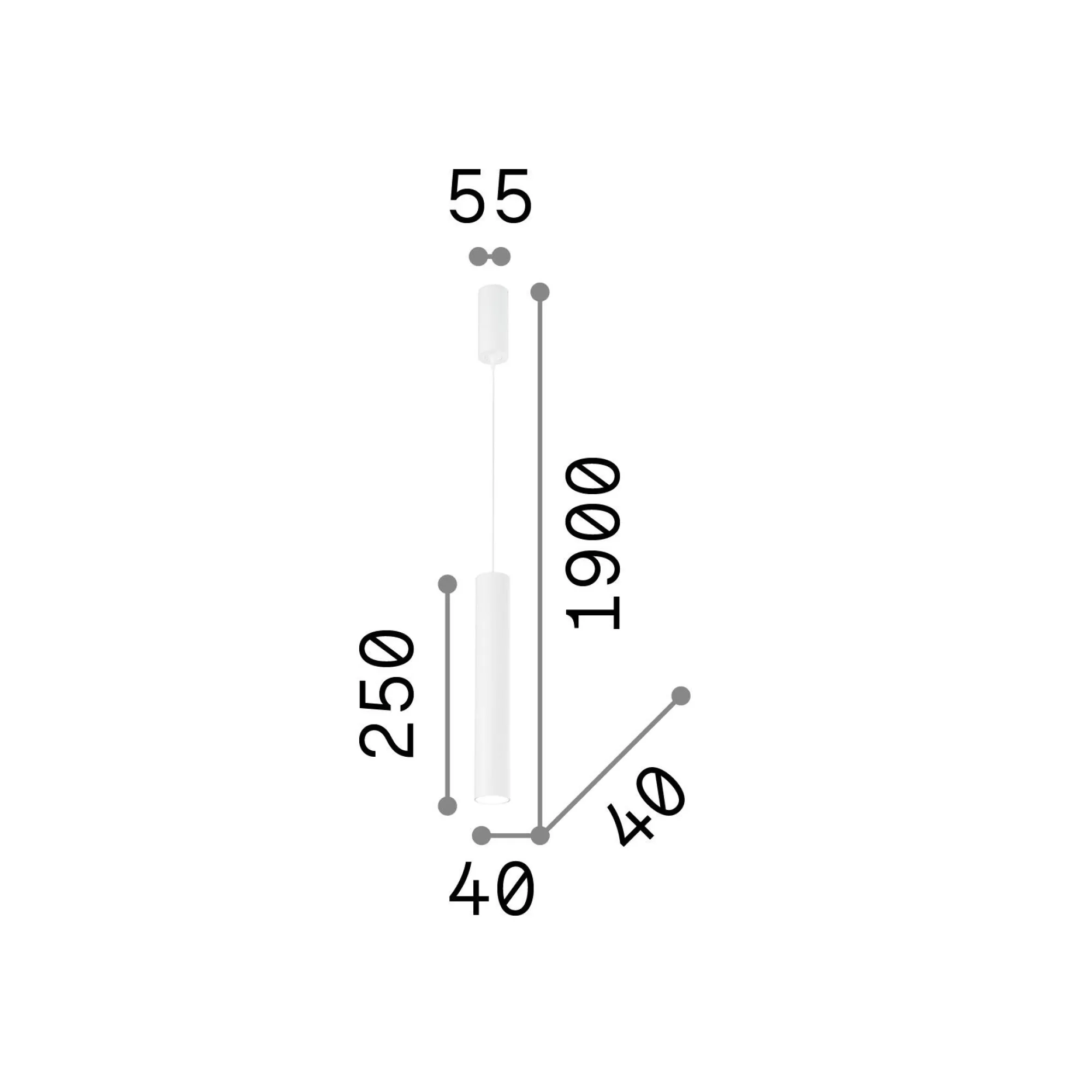 Ideal-Lux - Lampada a sospensione TUBE SP D4 , 4 x 4 x h50 cm,<Dmora Discount