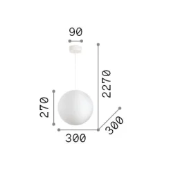 Ideal-Lux - Lampada a sospensione CARTA SP1 D30, 30 x 30 x h52 cm,<Dmora Best