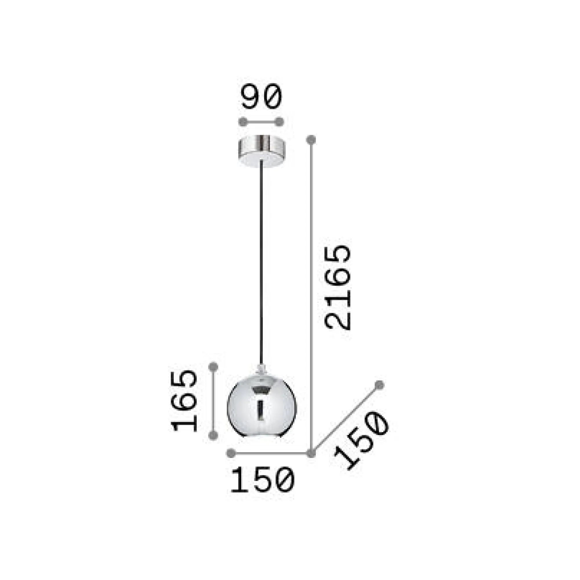 Ideal-Lux - Lampada a sospensione MR JACK SP1 BIG , 15 x 15 x h42 cm,<Dmora Cheap