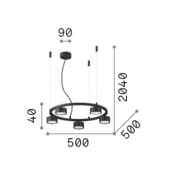 Ideal-Lux - Lampada a sospensione MINOR ROUND SP5, 50 x 50 x h29 cm,<Dmora New
