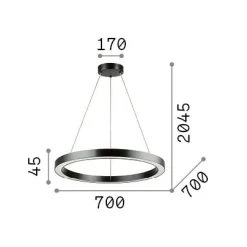 Ideal-Lux - Lampada a sospensione ORACLE SP D70 , 70 x 70 x h30 cm,<Dmora Fashion