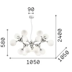 Ideal-Lux - Lampada a sospensione NODI SP15 , 105 x 105 x h83 cm,<Dmora Shop
