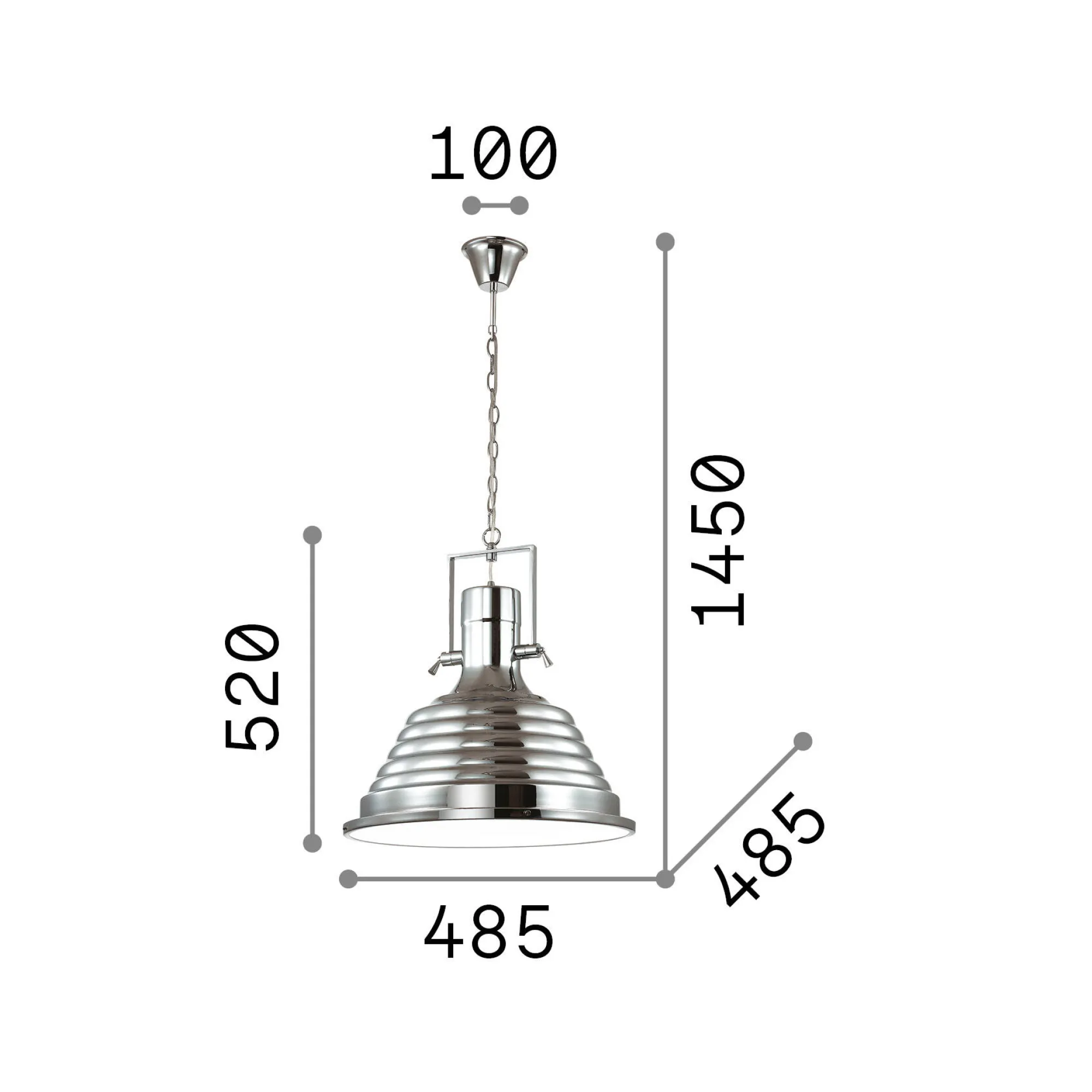 Ideal-Lux - Lampada a sospensione FISHERMAN SP1 , 49 x 49 x h77 cm,<Dmora Fashion