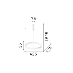 Ideal-Lux - Lampada a sospensione GEMINI SP D042 ON-OFF , 43 x 43 x h29 cm,<Dmora Clearance