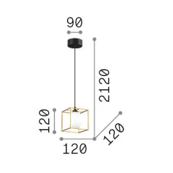 Ideal-Lux - Lampada a sospensione LINGOTTO SP1 , 12 x 12 x h37 cm,<Dmora Clearance