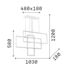 Ideal-Lux - Lampada a sospensione FRAME SP RETTANGOLO , 103 x 18 x h83 cm,<Dmora Online