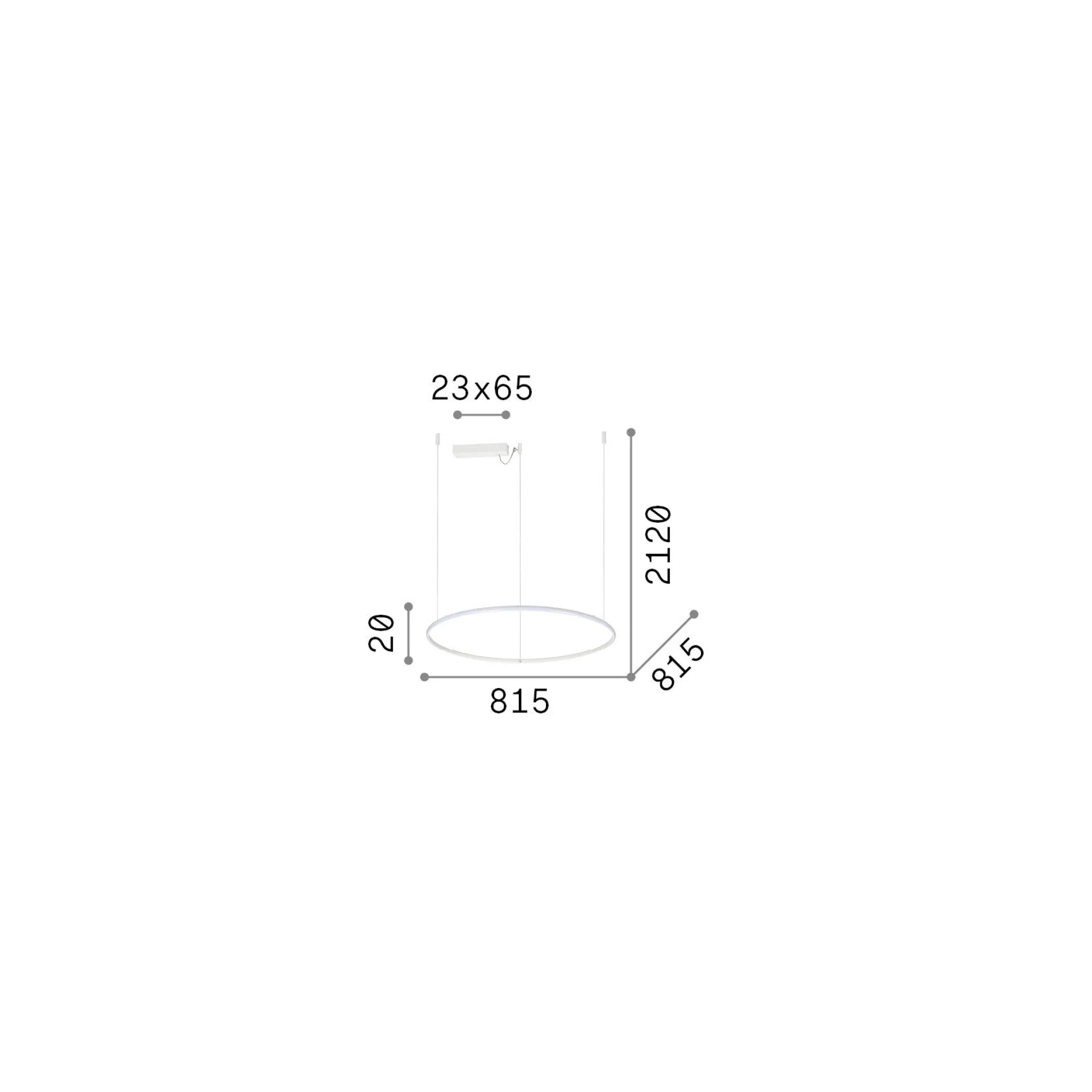 Ideal-Lux - Lampada a sospensione HULAHOOP SP D081, 82 x 82 x h27 cm,<Dmora Flash Sale