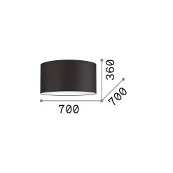 Ideal-Lux - Lampada a sospensione SET UP PARALUME CILINDRO D70 , 70 x 70 x h36 cm,<Dmora New