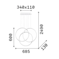 Ideal-Lux - Lampada a sospensione FRAME SP CERCHIO , 69 x 13 x h80 cm,<Dmora Cheap