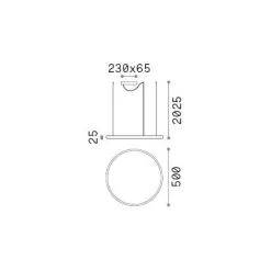 Ideal-Lux - Lampada a sospensione ORACLE SLIM SP D050 ROUND 4000K ON-OFF WH, 50 x 50 x h28 cm,<Dmora Hot