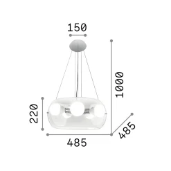 Ideal-Lux - Lampada a sospensione AUDI-10 SP5 , 49 x 49 x h47 cm,<Dmora Outlet