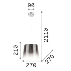 Ideal-Lux - Lampada a sospensione FADE SP1 , 27 x 27 x h46 cm,<Dmora Cheap