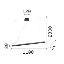 Ideal-Lux - Lampada a sospensione V-LINE SP , 110 x 3 x h28 cm,<Dmora Hot
