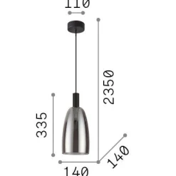 Ideal-Lux - Lampada a sospensione COCO-3 SP, 15 x 15 x h50 cm,<Dmora Sale