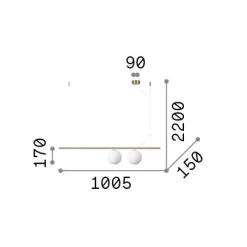 Ideal-Lux - Lampada a sospensione PERLINE SP2 , 101 x 15 x h42 cm,<Dmora Best Sale