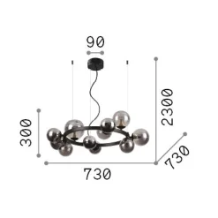 Ideal-Lux - Lampada a sospensione PERLAGE SP11 , 73 x 73 x h55 cm,<Dmora Sale