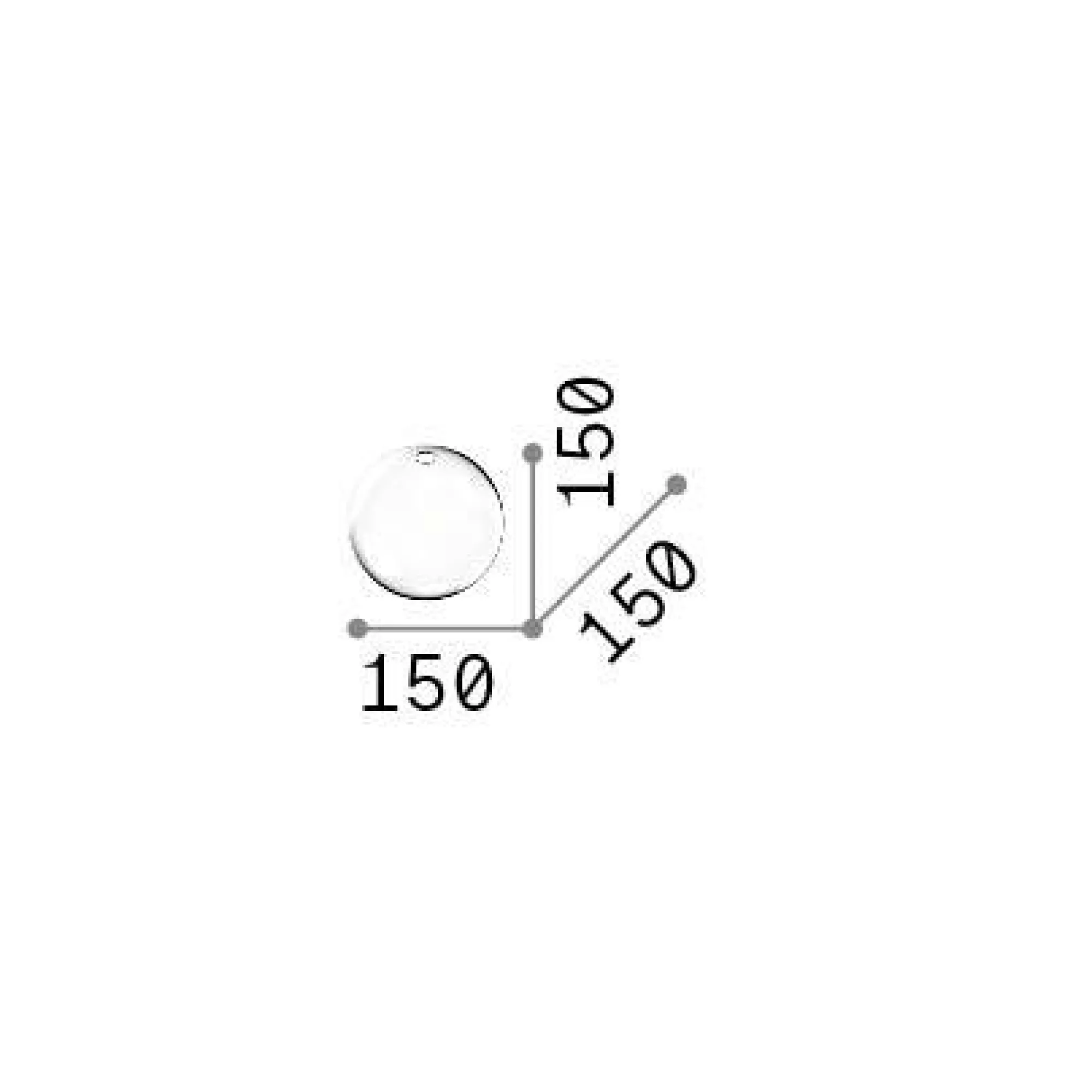 Ideal-Lux - Lampada a sospensione RUBBER VETRO D15 , 15 x 15 x h15 cm,<Dmora Best