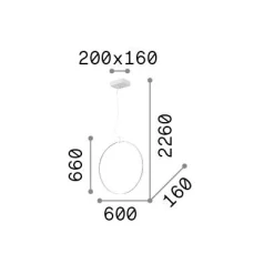 Ideal-Lux - Lampada a sospensione CIRCUS SP D60, 60 x 16 x h91 cm,<Dmora Sale