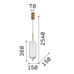 Ideal-Lux - Lampada a sospensione DECOR SP H36, 15 x 15 x h80 cm,<Dmora Outlet