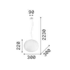 Ideal-Lux - Lampada a sospensione COTTON SP1 D30 , 30 x 30 x h223 cm,<Dmora Best