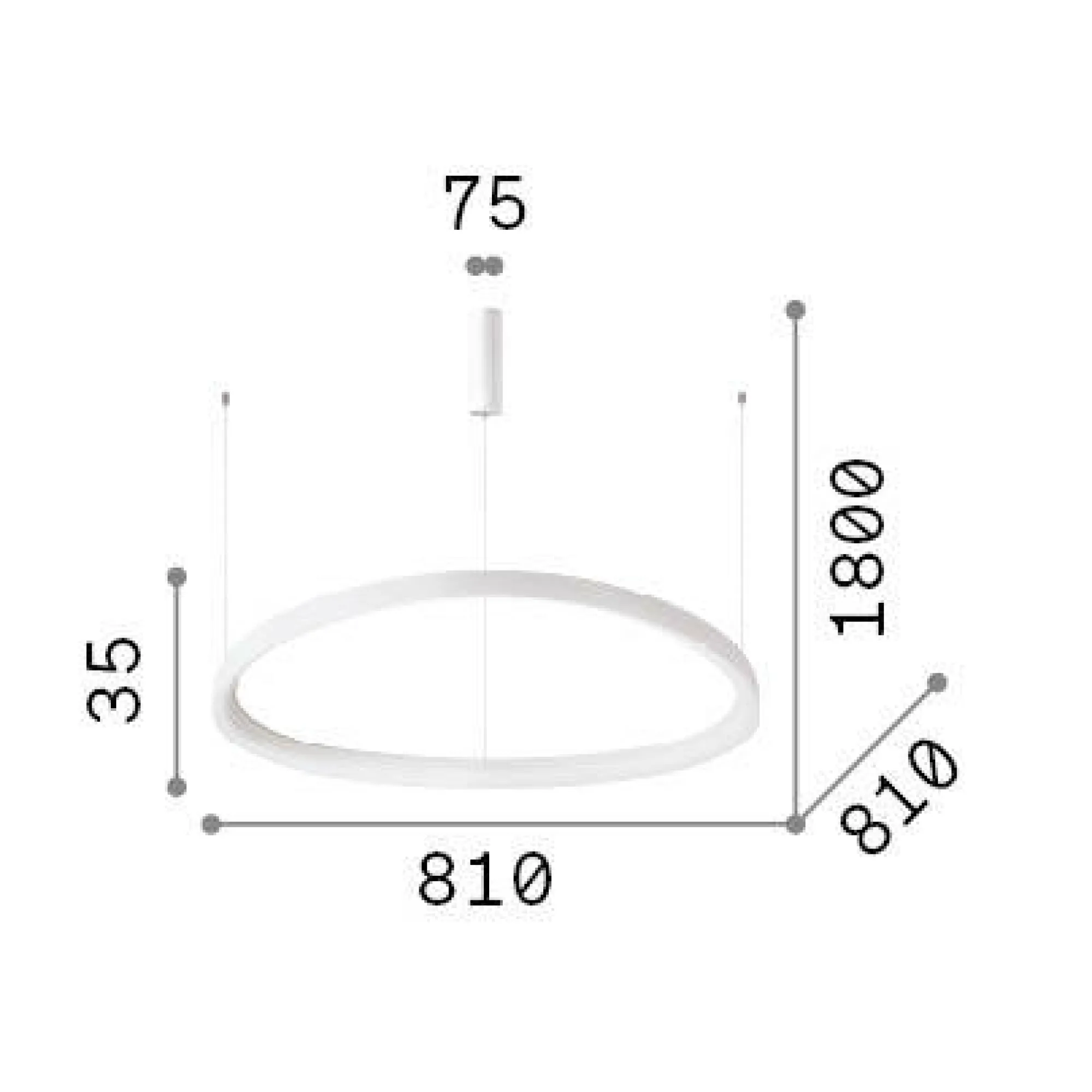 Ideal-Lux - Lampada a sospensione GEMINI SP D081 DALI/PUSH , 81 x 81 x h44 cm,<Dmora Best Sale